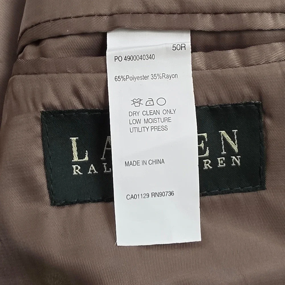 Lauren Ralph Lauren Blazer Mens 50R Tan Preppy Quiet Luxury American Heritage‎